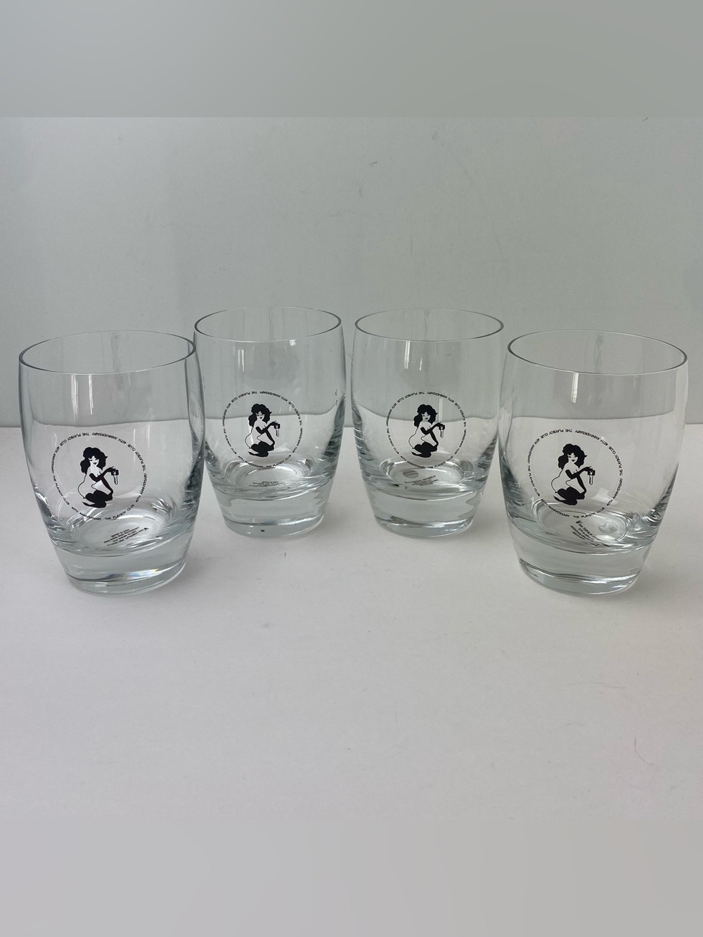 Set of 4 Playboy Club 40th Anniversary Femlin 10oz Drinking Glasses New *FLAWS*